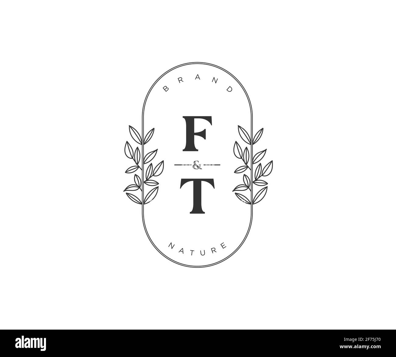 FT Buchstaben schöne floral feminin editierbar vorgefertigten Monoline Logo geeignet für Spa Salon Haut Haar Schönheit Boutique und Kosmetik Unternehmen. Stock Vektor