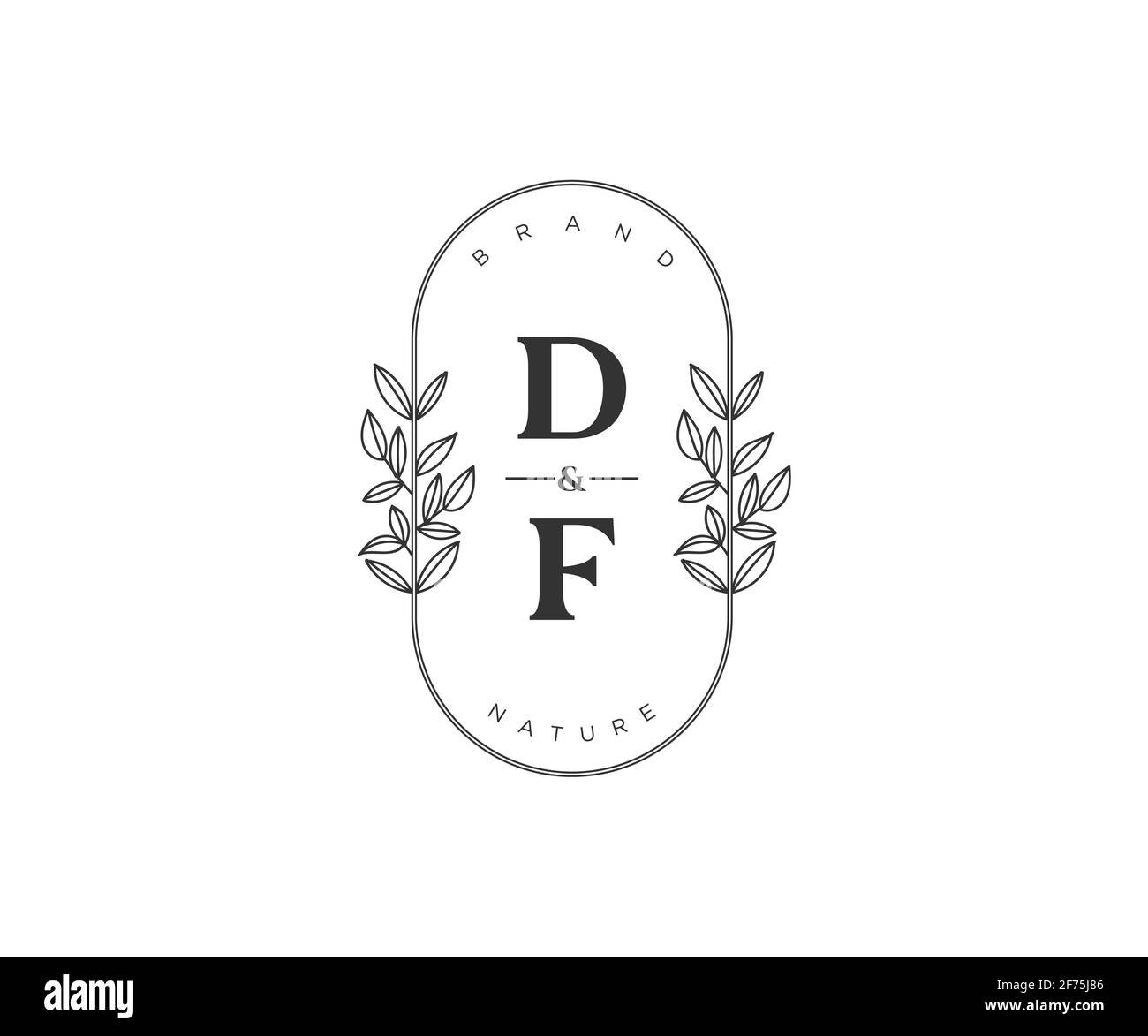 DF Buchstaben schöne florale feminine editierbare vorgefertigte Monoline Logo geeignet für Spa Salon Haut Haar Schönheit Boutique und Kosmetik Unternehmen. Stock Vektor