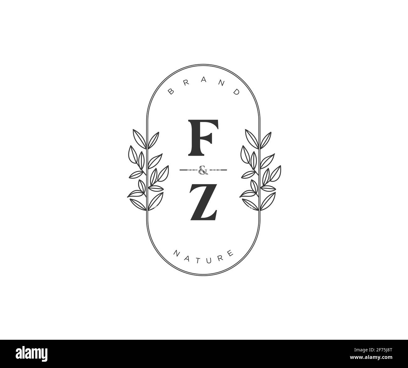 FZ Buchstaben schöne florale feminine editierbare vorgefertigte Monoline Logo geeignet für Spa Salon Haut Haar Schönheit Boutique und Kosmetik Unternehmen. Stock Vektor