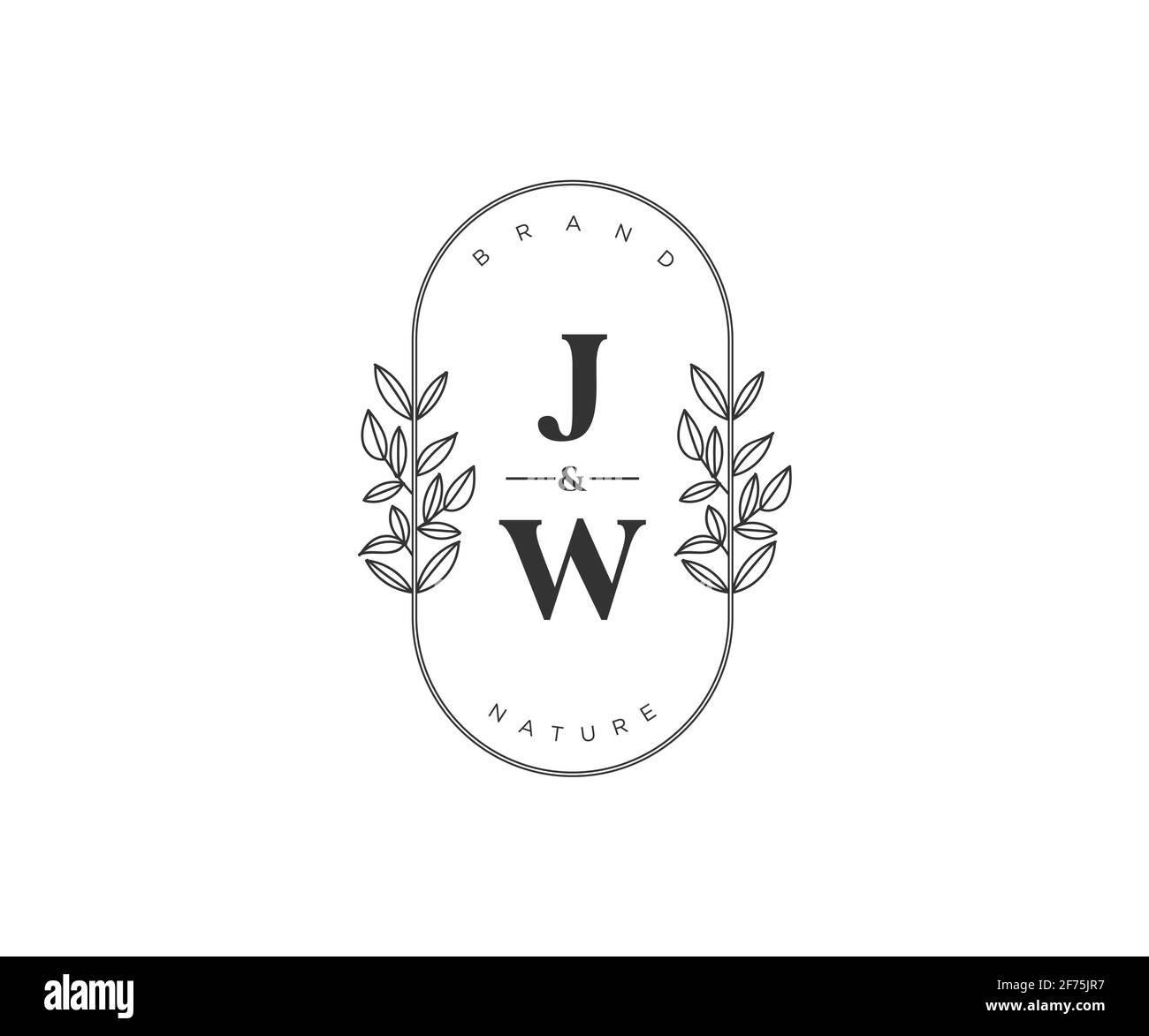 JW Buchstaben schöne florale feminine editierbare vorgefertigte Monoline Logo geeignet für Spa Salon Haut Haar Schönheit Boutique und Kosmetik Unternehmen. Stock Vektor