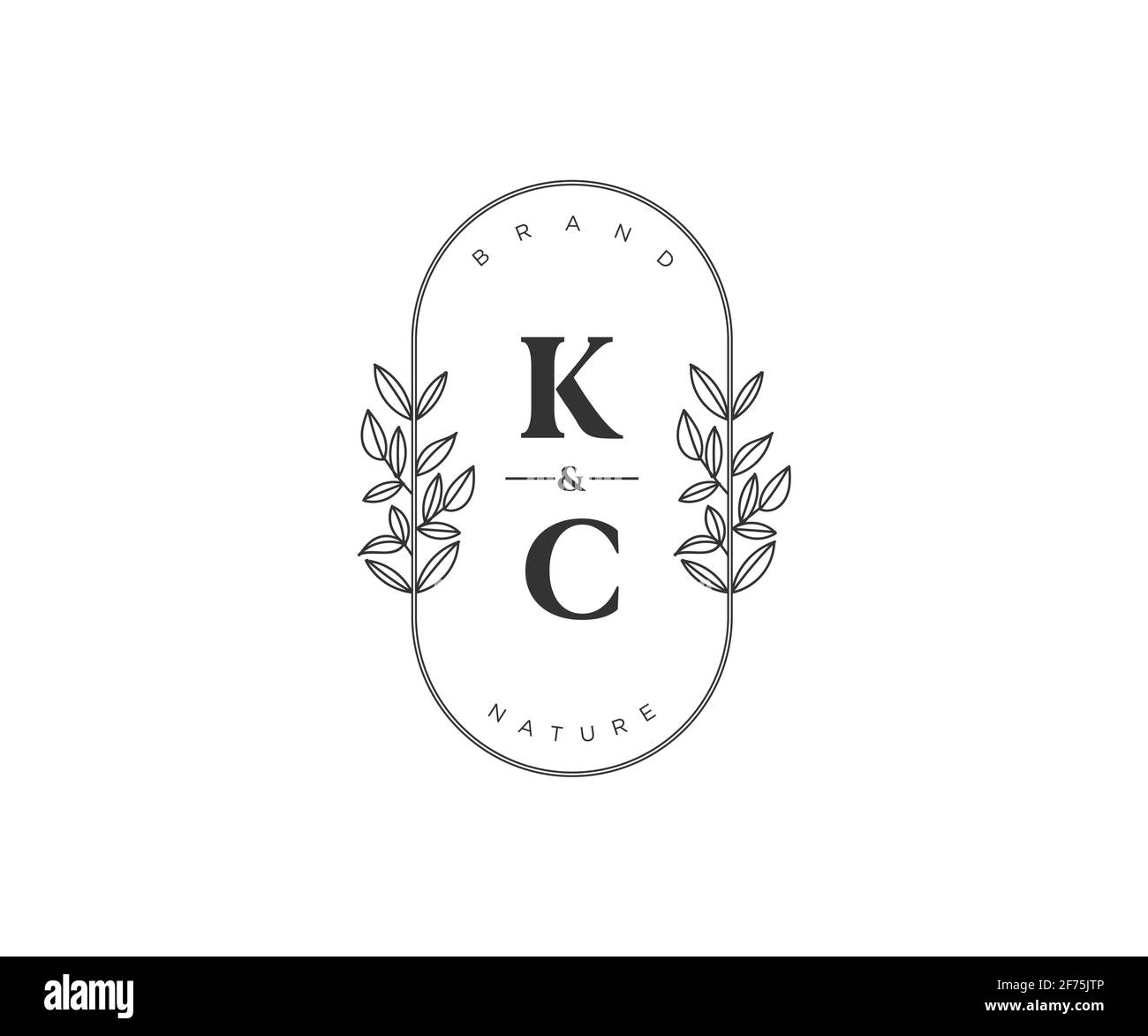 KC Buchstaben schöne florale feminine editierbare vorgefertigte Monoline Logo geeignet für Spa Salon Haut Haar Schönheit Boutique und Kosmetik Unternehmen. Stock Vektor