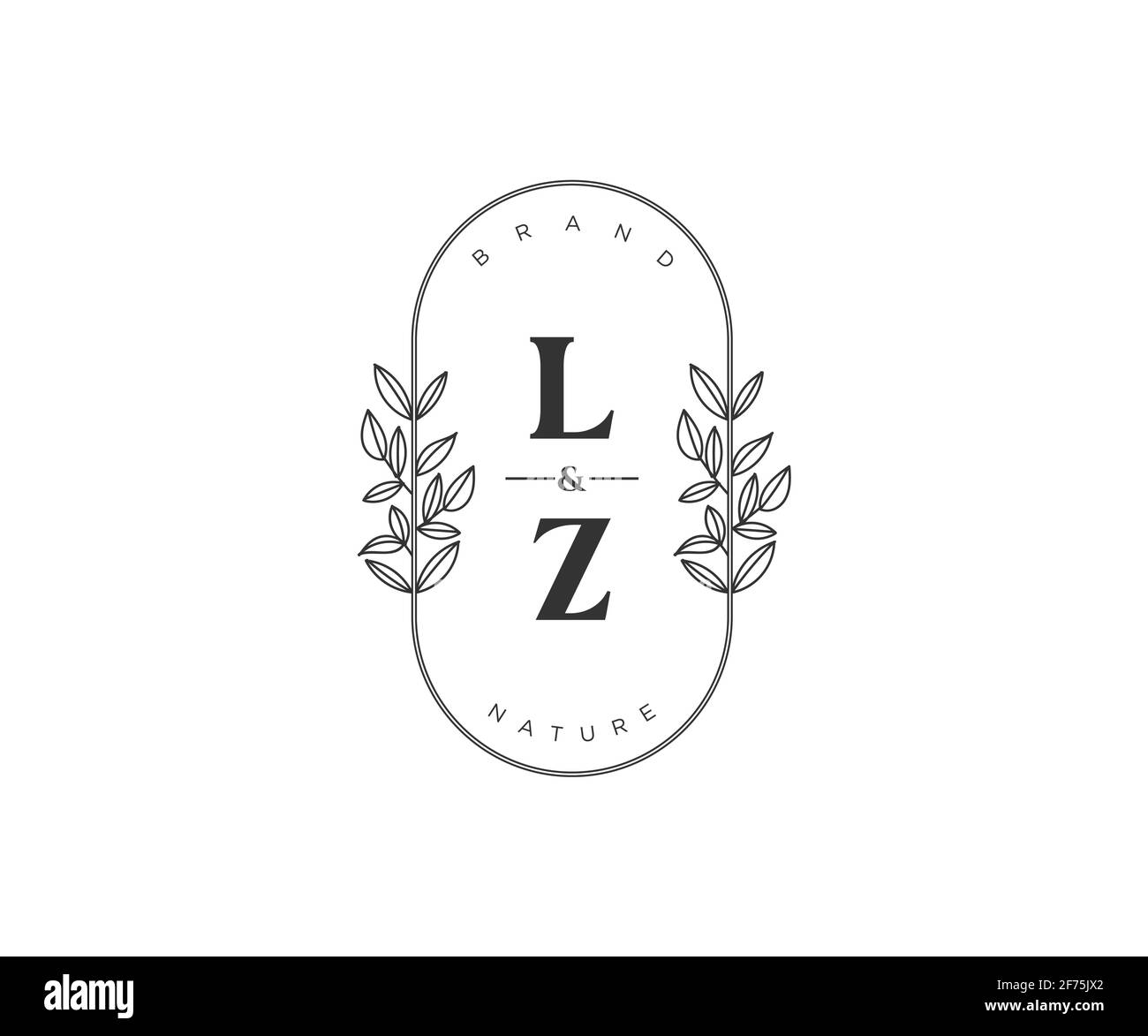 LZ Buchstaben schöne florale feminine editierbare vorgefertigte Monoline Logo geeignet für Spa Salon Haut Haar Schönheit Boutique und Kosmetik Unternehmen. Stock Vektor