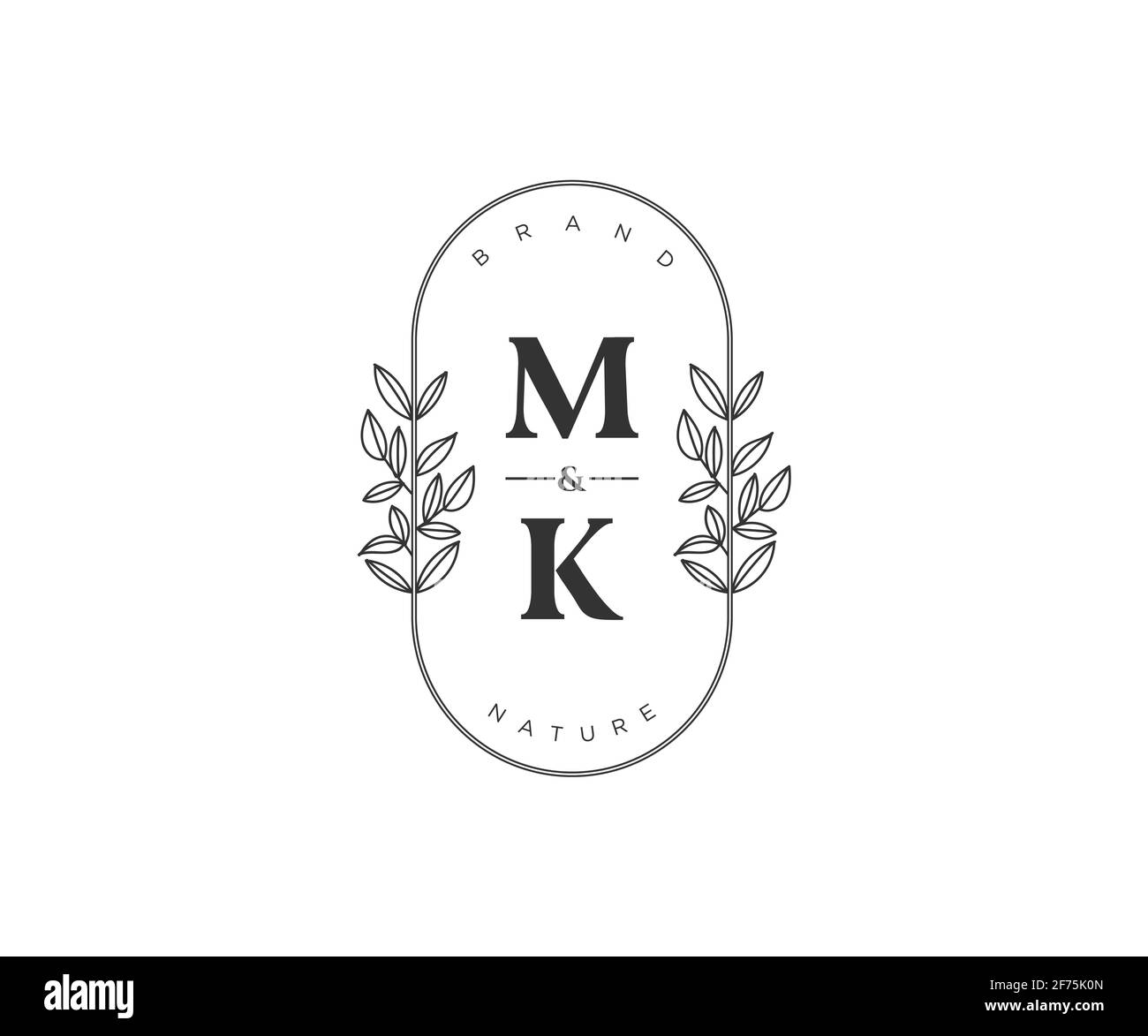 MK Buchstaben schöne florale feminine editierbare vorgefertigte Monoline Logo geeignet für Spa Salon Haut Haar Schönheit Boutique und Kosmetik Unternehmen. Stock Vektor