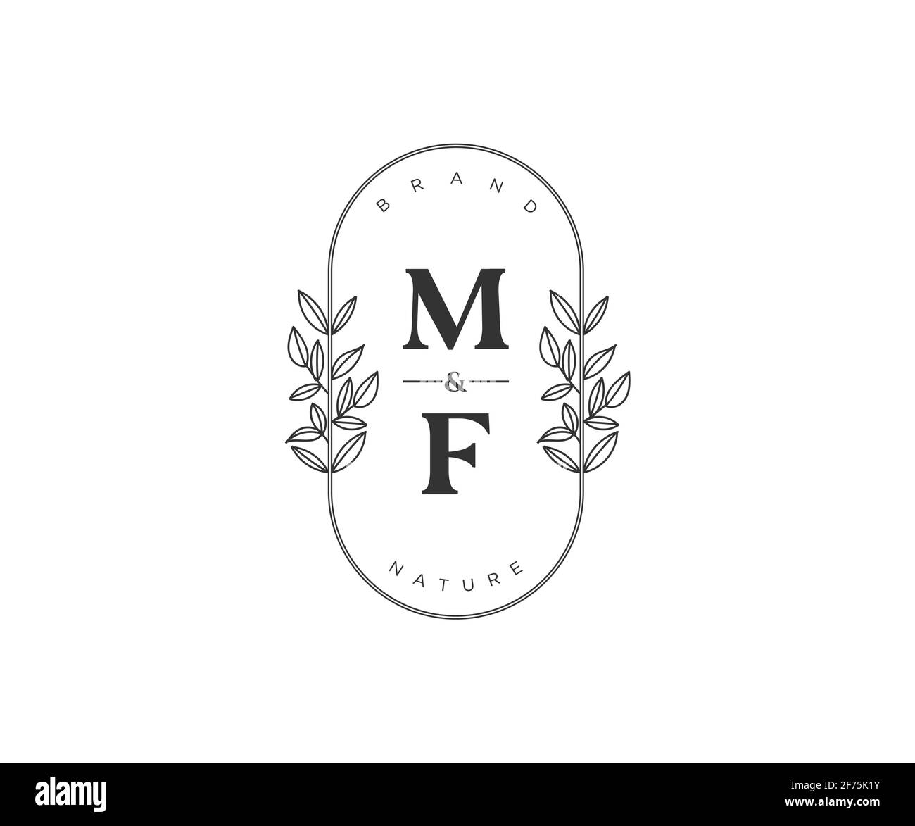 MF Buchstaben schöne florale feminine editierbare vorgefertigte Monoline Logo geeignet für Spa Salon Haut Haar Schönheit Boutique und Kosmetik Unternehmen. Stock Vektor
