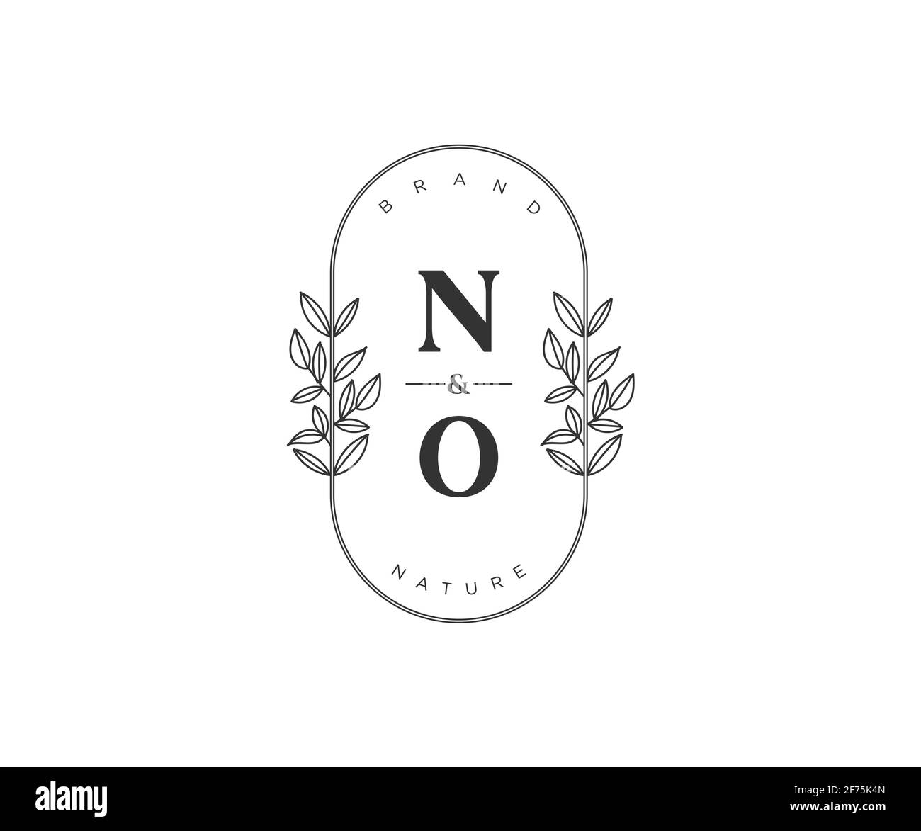 KEINE Buchstaben schöne florale feminine editierbare vorgefertigte Monoline Logo geeignet für Spa Salon Haut Haar Beauty Boutique und Kosmetik Unternehmen. Stock Vektor