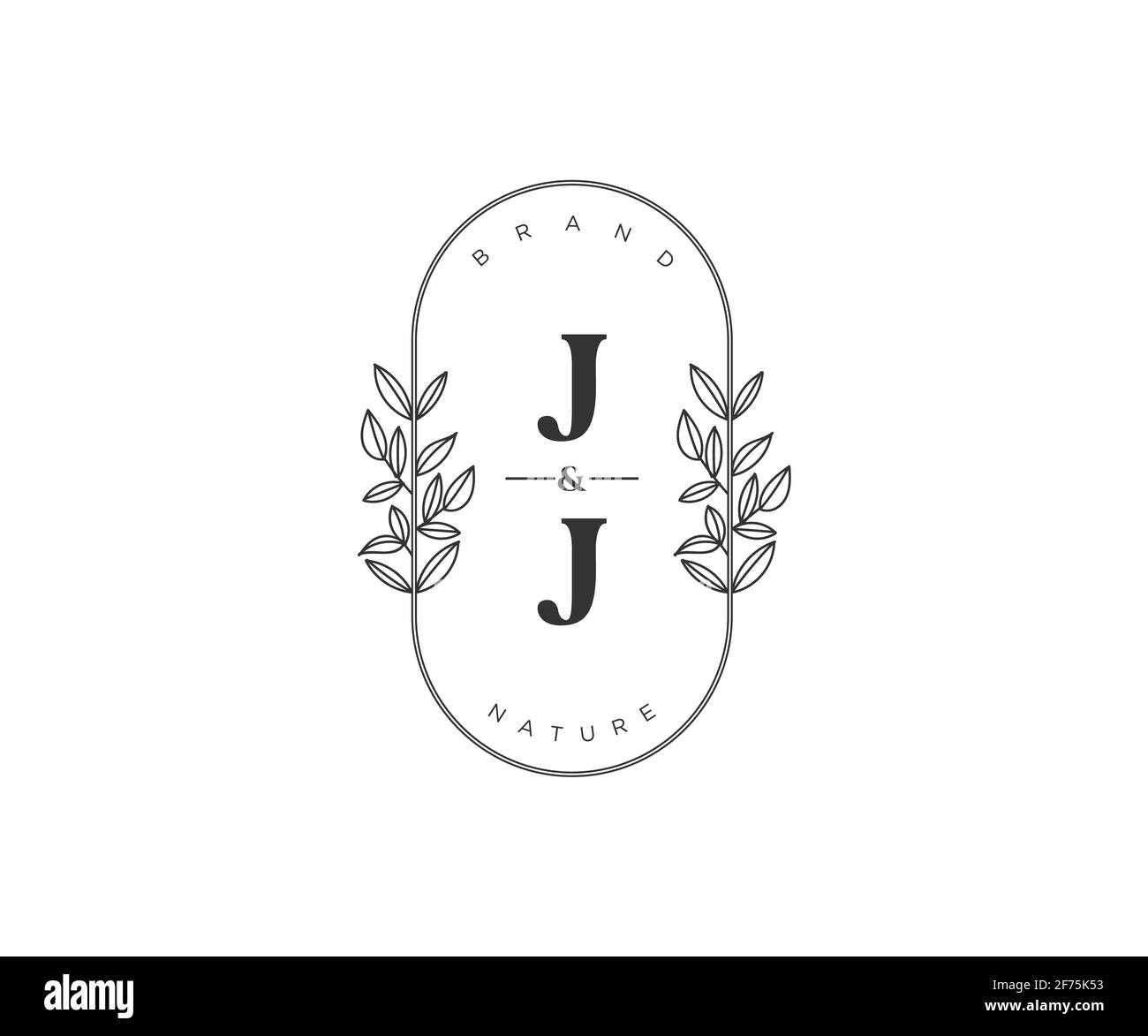 JJ Buchstaben schöne florale feminine editierbare vorgefertigte Monoline Logo geeignet für Spa Salon Haut Haar Schönheit Boutique und Kosmetik Unternehmen. Stock Vektor