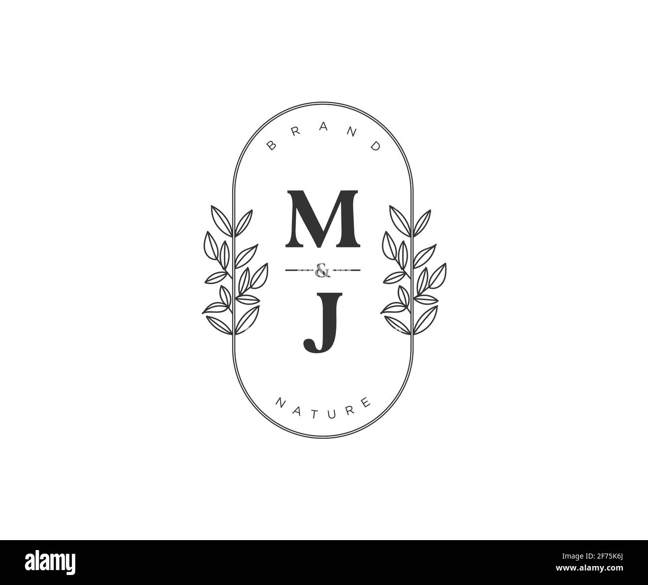 MJ schöne florale feminine editierbare vorgefertigte Monoline Logo geeignet für Spa Salon Haut Haar Beauty-Boutique und Kosmetik-Unternehmen. Stock Vektor