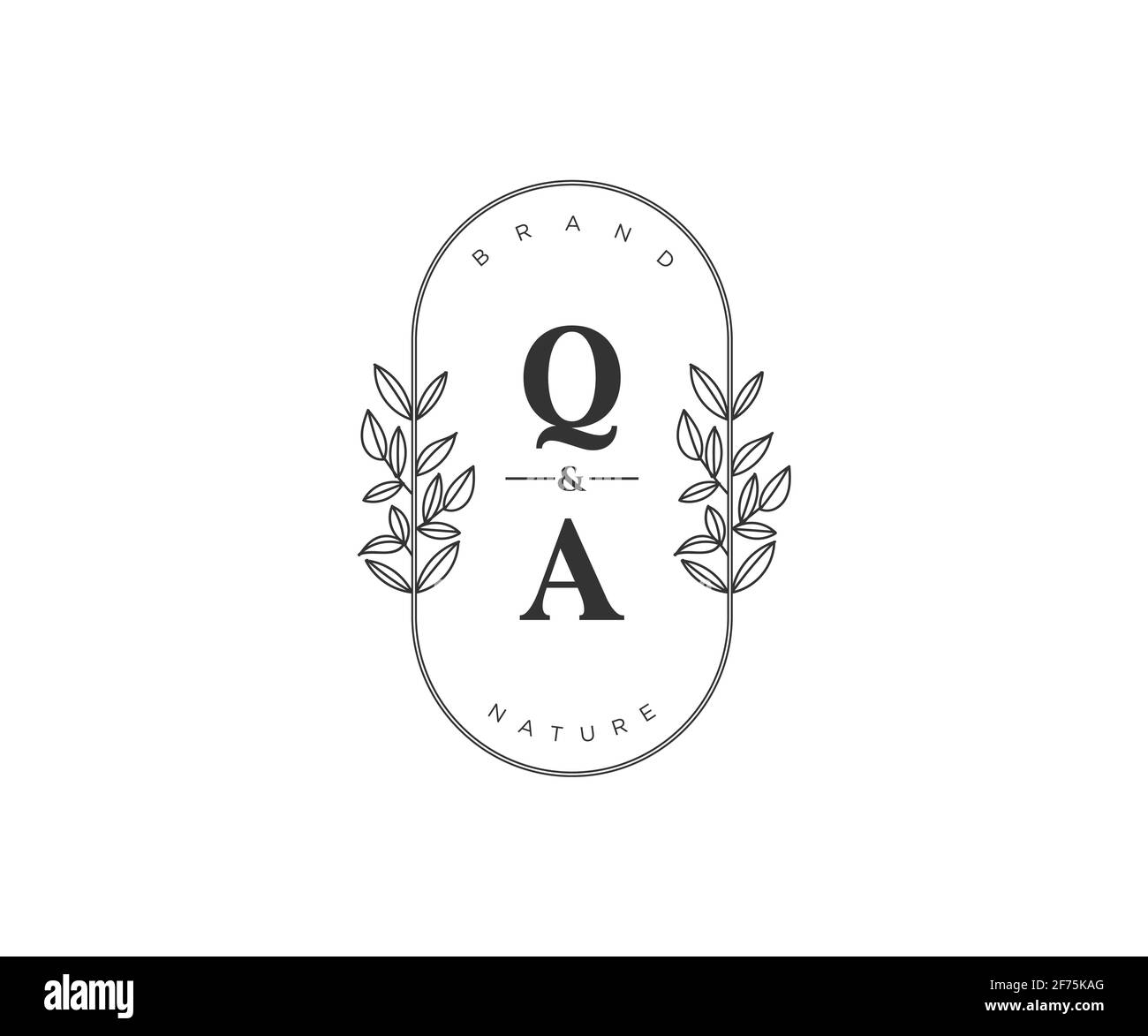 QA Buchstaben schöne floral feminin editierbar vorgefertigten Monoline Logo geeignet für Spa Salon Haut Haar Schönheit Boutique und Kosmetik Unternehmen. Stock Vektor