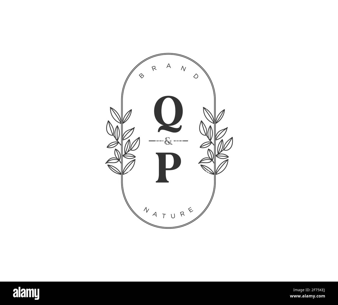 QP Buchstaben schöne florale feminine editierbare vorgefertigte Monoline Logo geeignet für Spa Salon Haut Haar Schönheit Boutique und Kosmetik Unternehmen. Stock Vektor