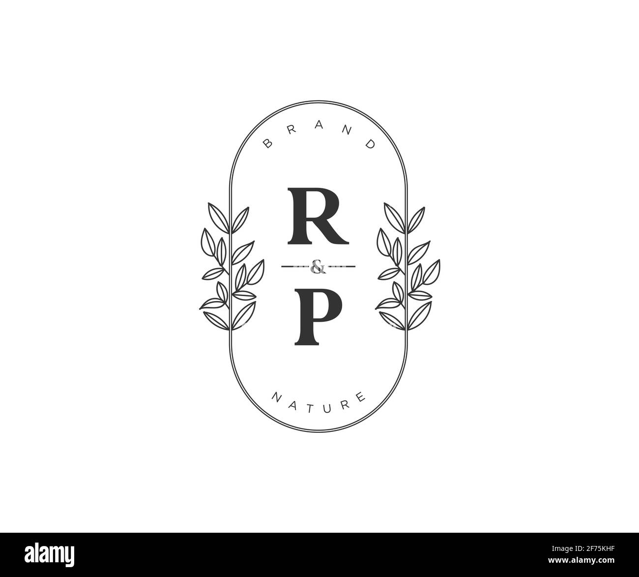 RP Buchstaben schöne florale feminine editierbare vorgefertigte Monoline Logo geeignet für Spa Salon Haut Haar Schönheit Boutique und Kosmetik Unternehmen. Stock Vektor
