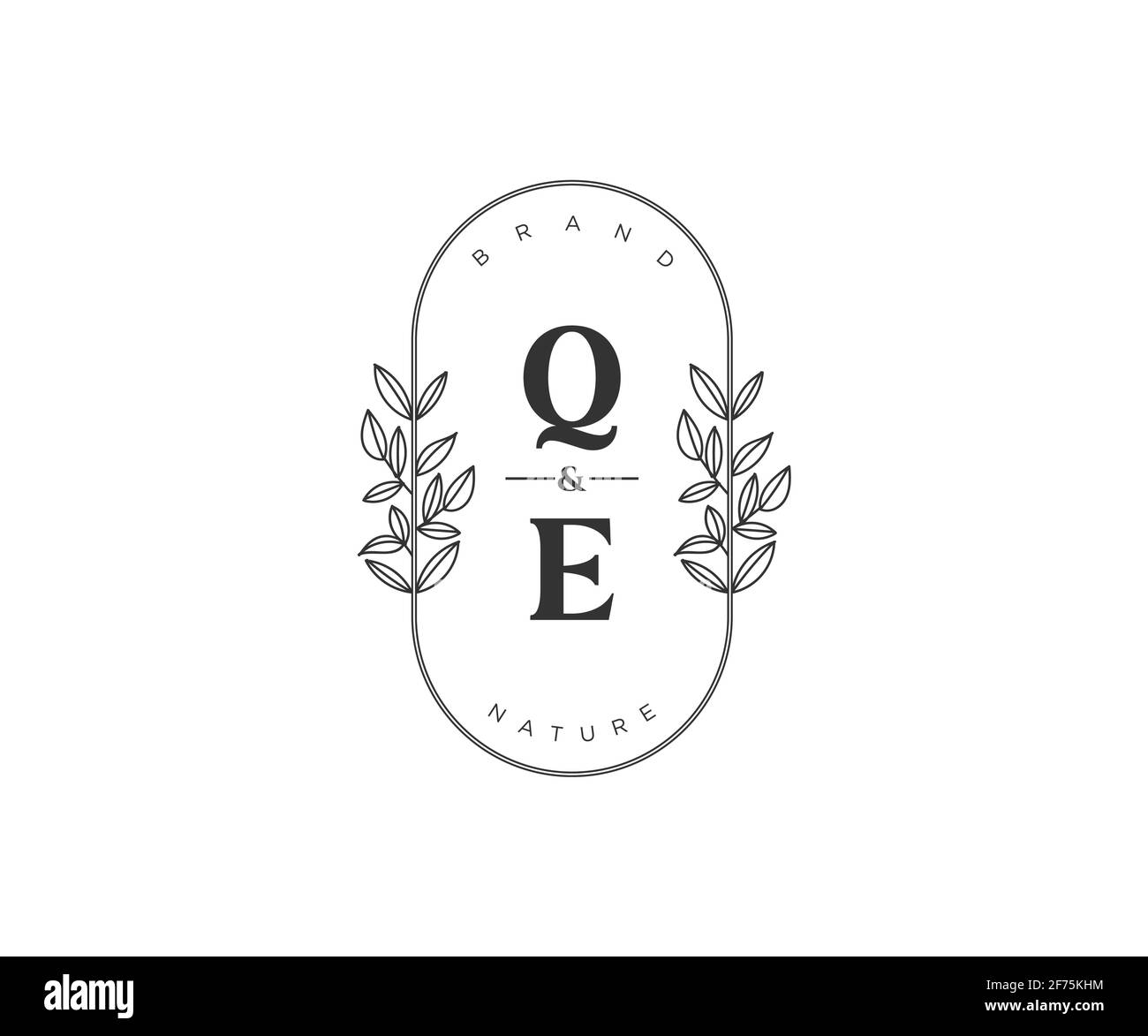 QE Buchstaben schöne florale feminine editierbare vorgefertigte Monoline Logo geeignet für Spa Salon Haut Haar Schönheit Boutique und Kosmetik Unternehmen. Stock Vektor