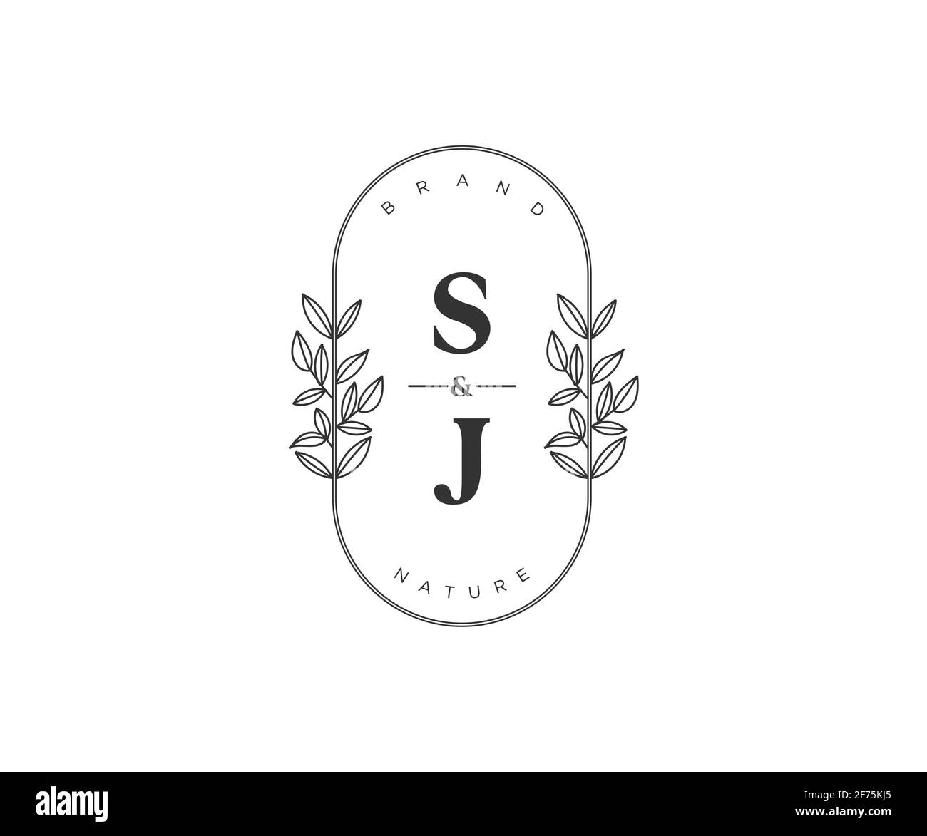 SJ Buchstaben schöne florale feminine editierbare vorgefertigte Monoline Logo geeignet für Spa Salon Haut Haar Schönheit Boutique und Kosmetik Unternehmen. Stock Vektor