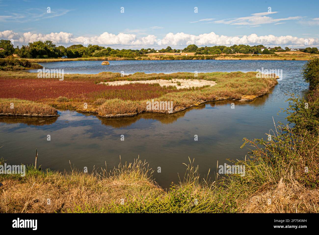 Jedes Mal, wenn es einen Neumond gibt, ist die Flut besonders hoch und füllt den ersten Stausee Stockfoto