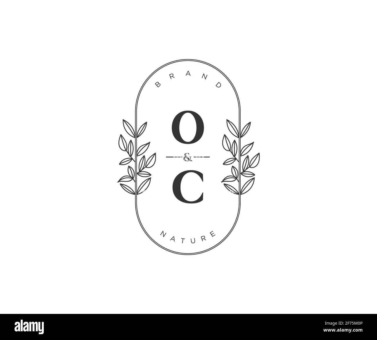 OC Buchstaben schöne florale feminine editierbare vorgefertigte Monoline Logo geeignet für Spa Salon Haut Haar Schönheit Boutique und Kosmetik Unternehmen. Stock Vektor