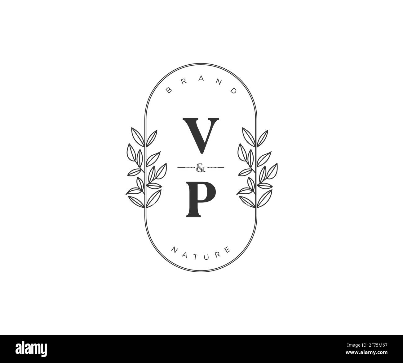 VP Buchstaben schöne florale feminine editierbare vorgefertigte Monoline Logo geeignet für Spa Salon Haut Haar Schönheit Boutique und Kosmetik Unternehmen. Stock Vektor