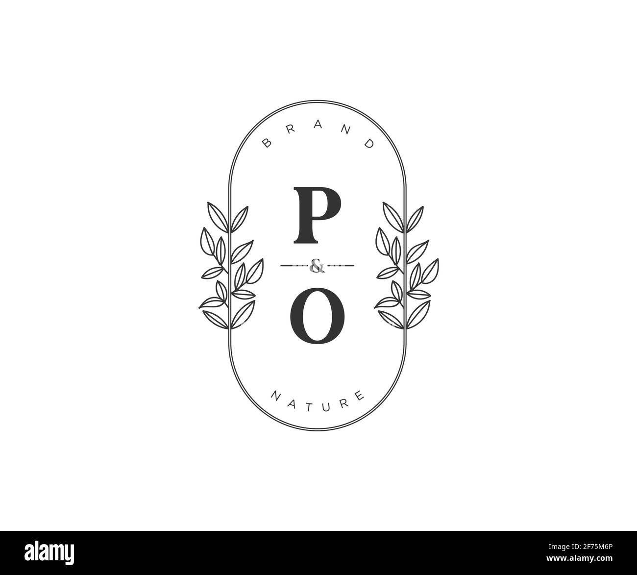 Po Buchstaben schöne florale feminine editierbare vorgefertigte Monoline Logo geeignet für Spa Salon Haut Haar Schönheit Boutique und Kosmetik Unternehmen. Stock Vektor