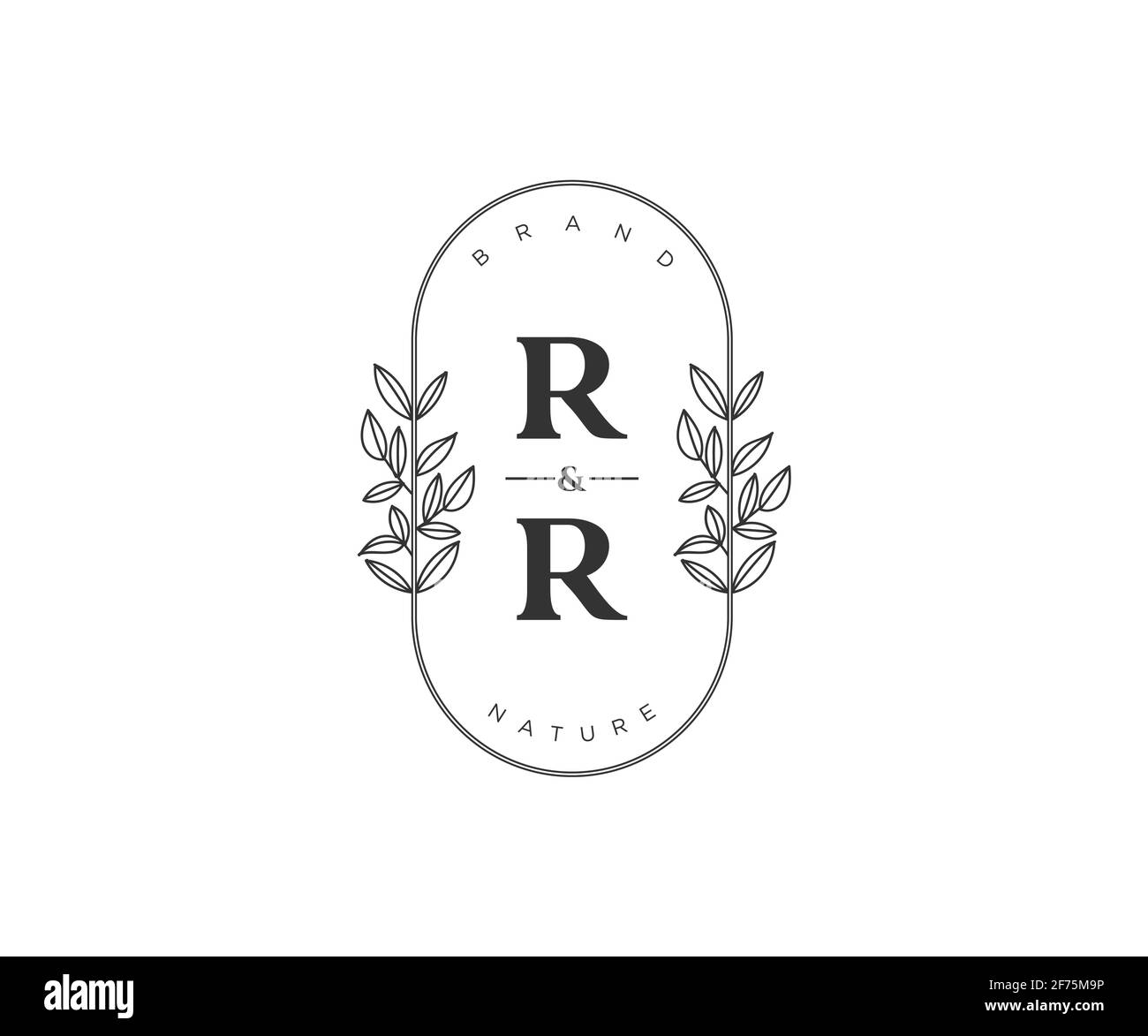 RR Buchstaben schöne floral feminin editierbar vorgefertigten Monoline Logo geeignet für Spa Salon Haut Haar Schönheit Boutique und Kosmetik Unternehmen. Stock Vektor