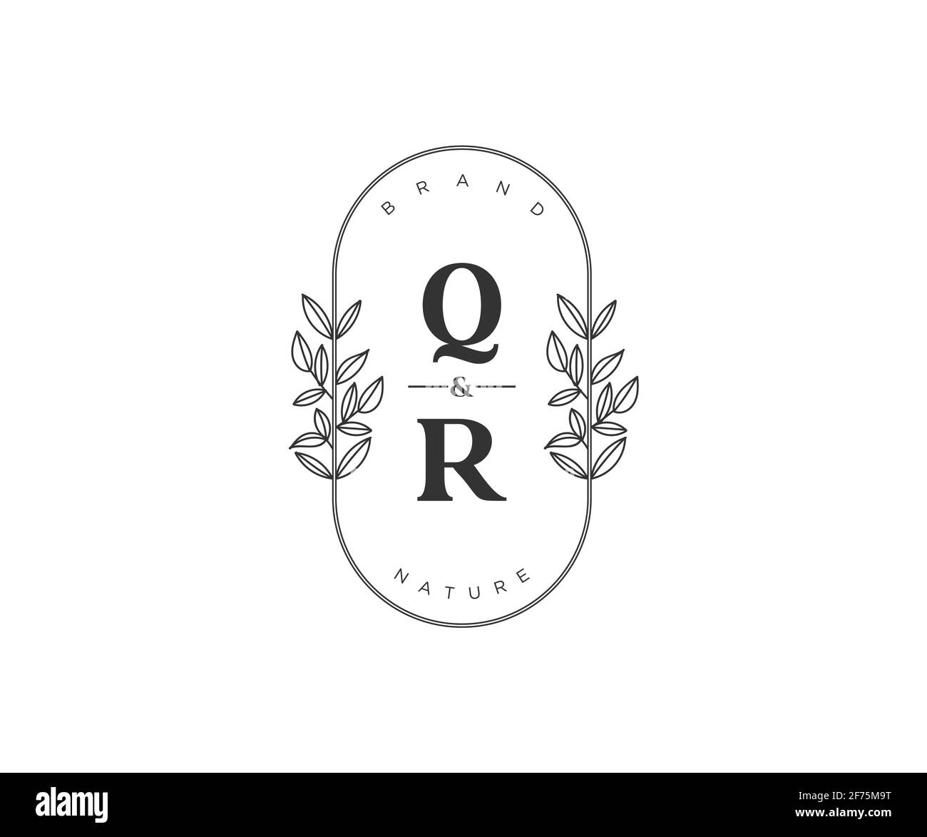 QR Buchstaben schöne florale feminine editierbare vorgefertigte Monoline Logo geeignet für Spa Salon Haut Haar Schönheit Boutique und Kosmetik Unternehmen. Stock Vektor