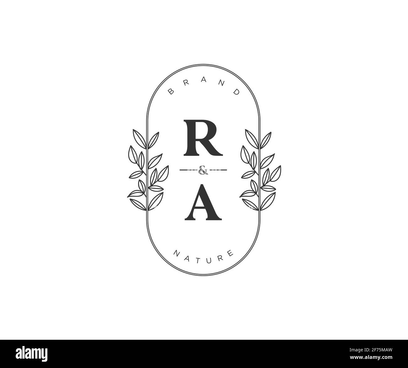 RA Buchstaben schöne floral feminin editierbar vorgefertigten Monoline Logo geeignet für Spa Salon Haut Haar Schönheit Boutique und Kosmetik Unternehmen. Stock Vektor