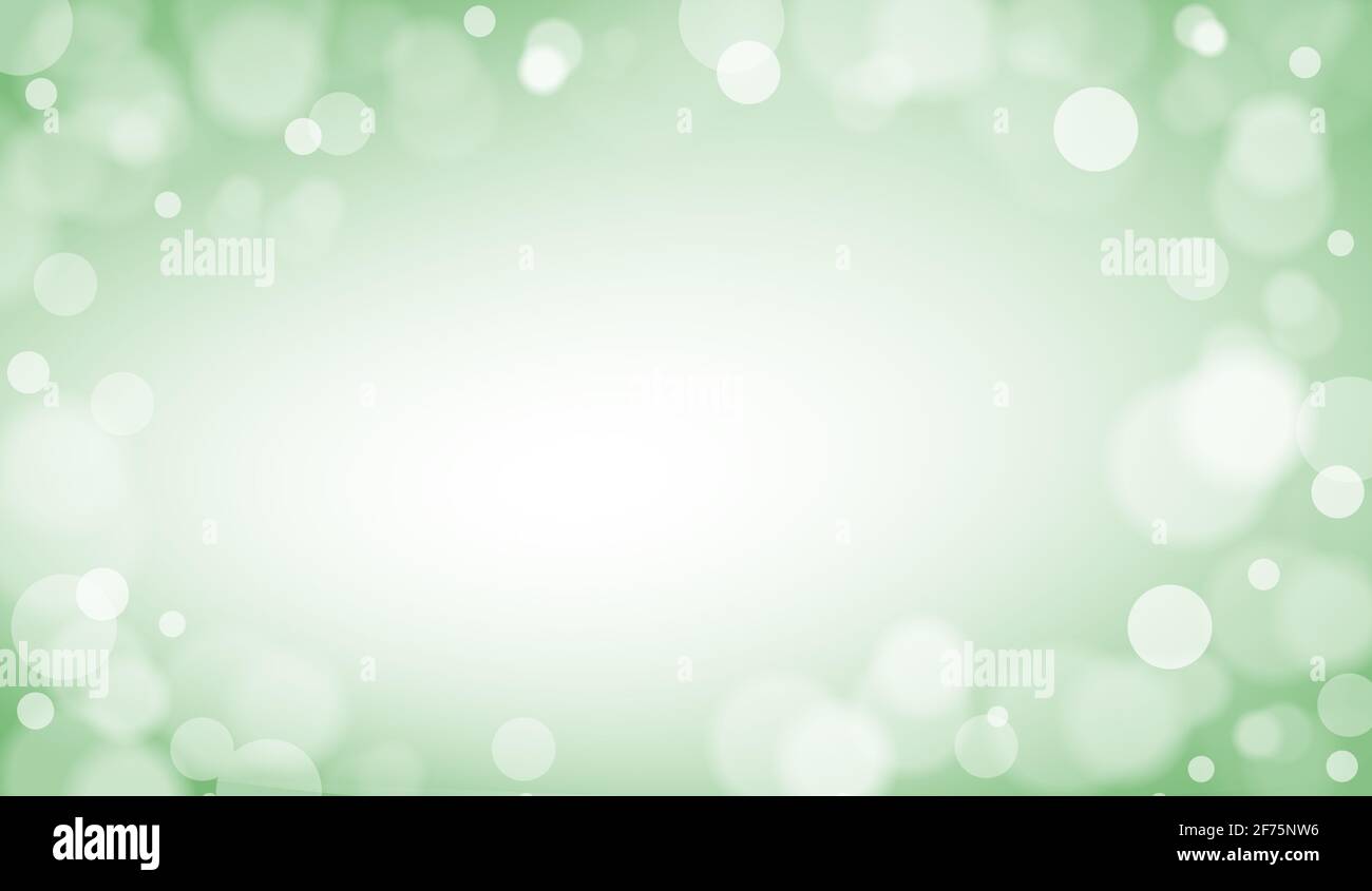 Bokeh grüner Hintergrund mit unschärfem Kopierbereich. Abstrakter grüner Bokeh-Hintergrund Stockfoto