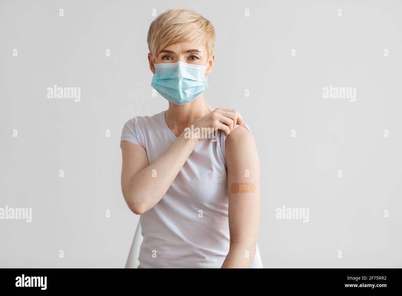 Ich habe geimpft. Impfkampagne und Gesundheitspopulation während einer Coronavirus-Pandemie Stockfoto