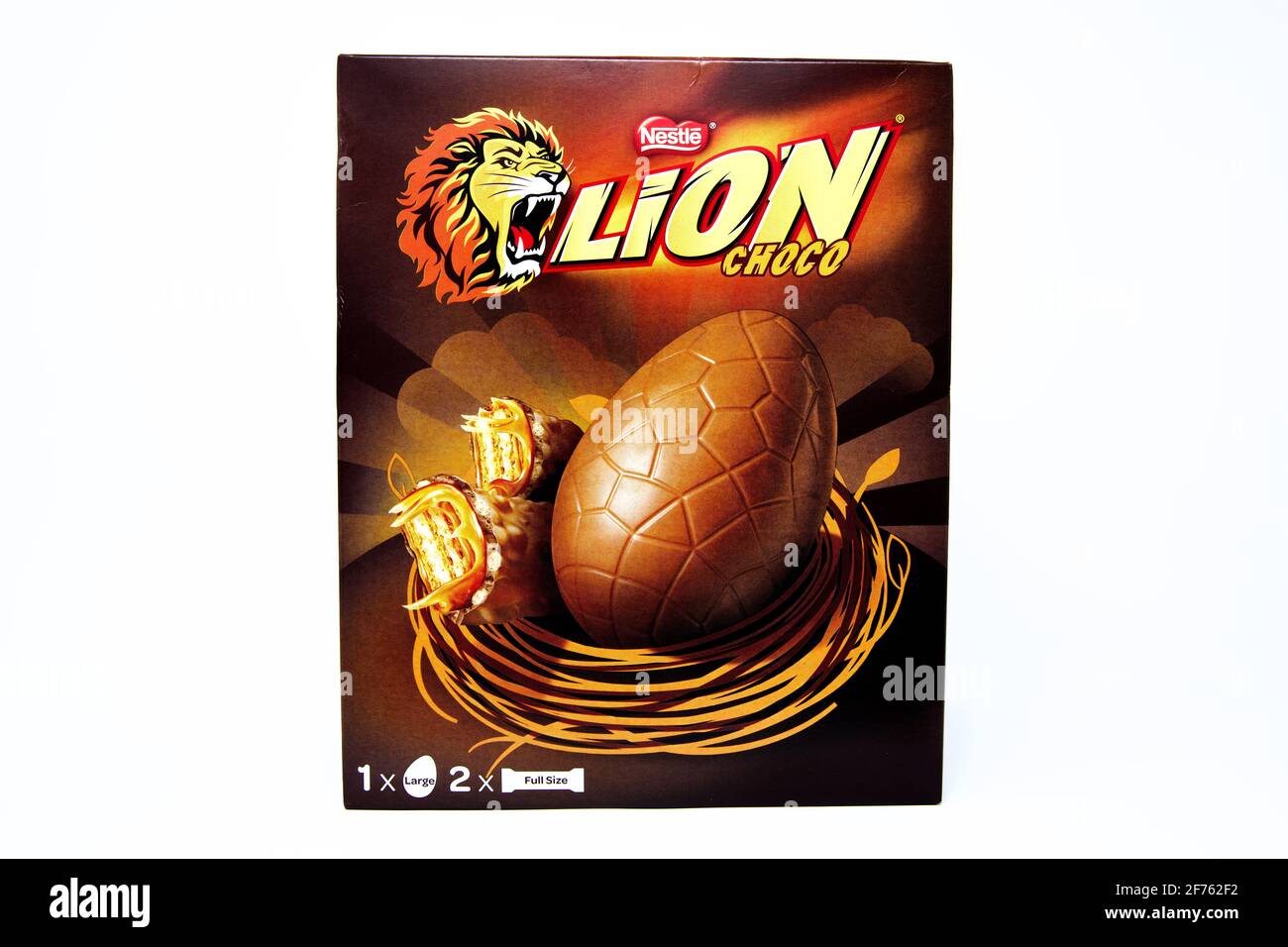 Nestle Lion Schokoladenei Stockfoto