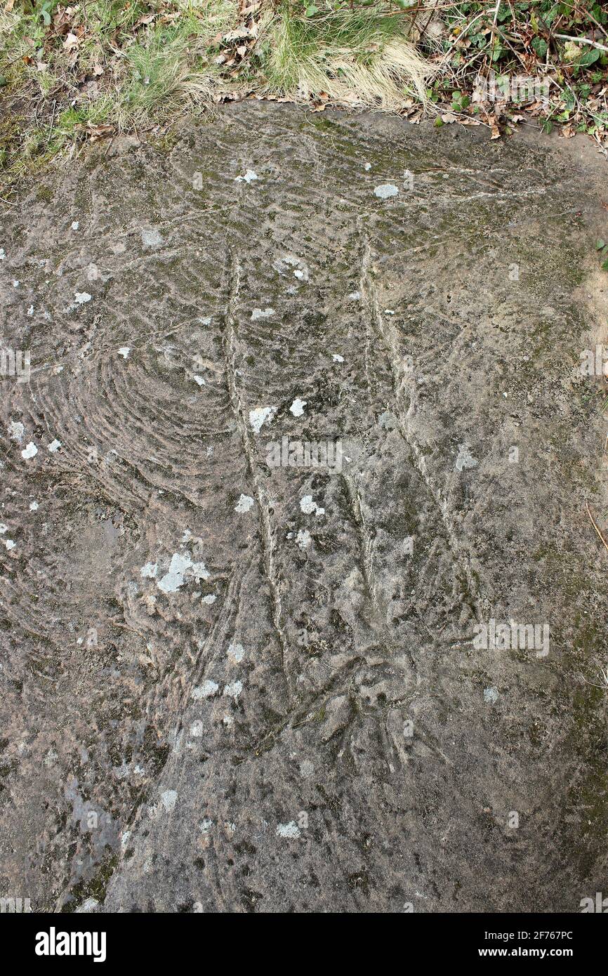 Sun Goddess Carving - Bidston Hill, Wirral, Großbritannien Stockfoto