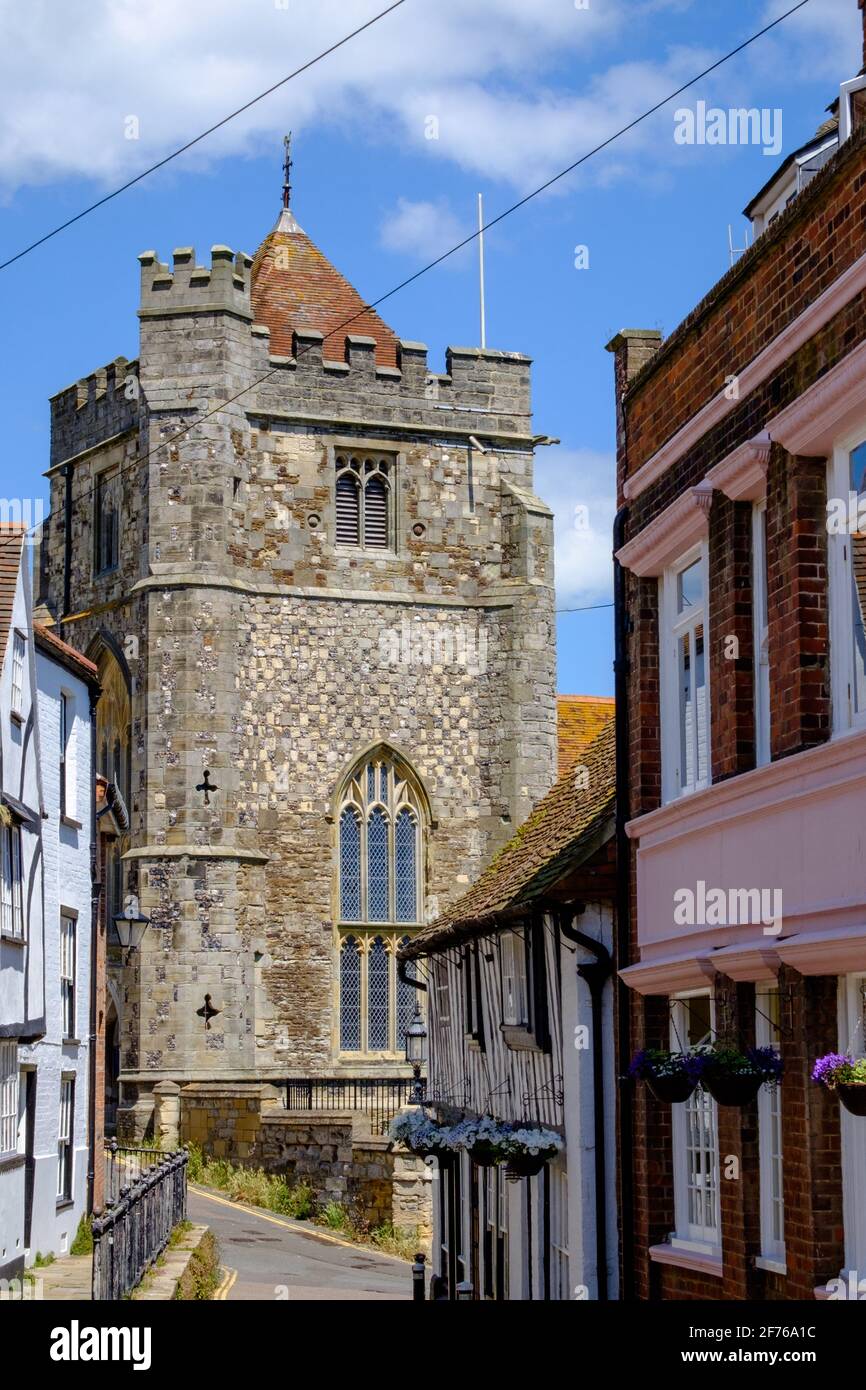 Staycation Idee. Grade II* gelistet, mittelalterlich, St. Clement Church in Hastings, East Sussex, Südostengland. Stockfoto