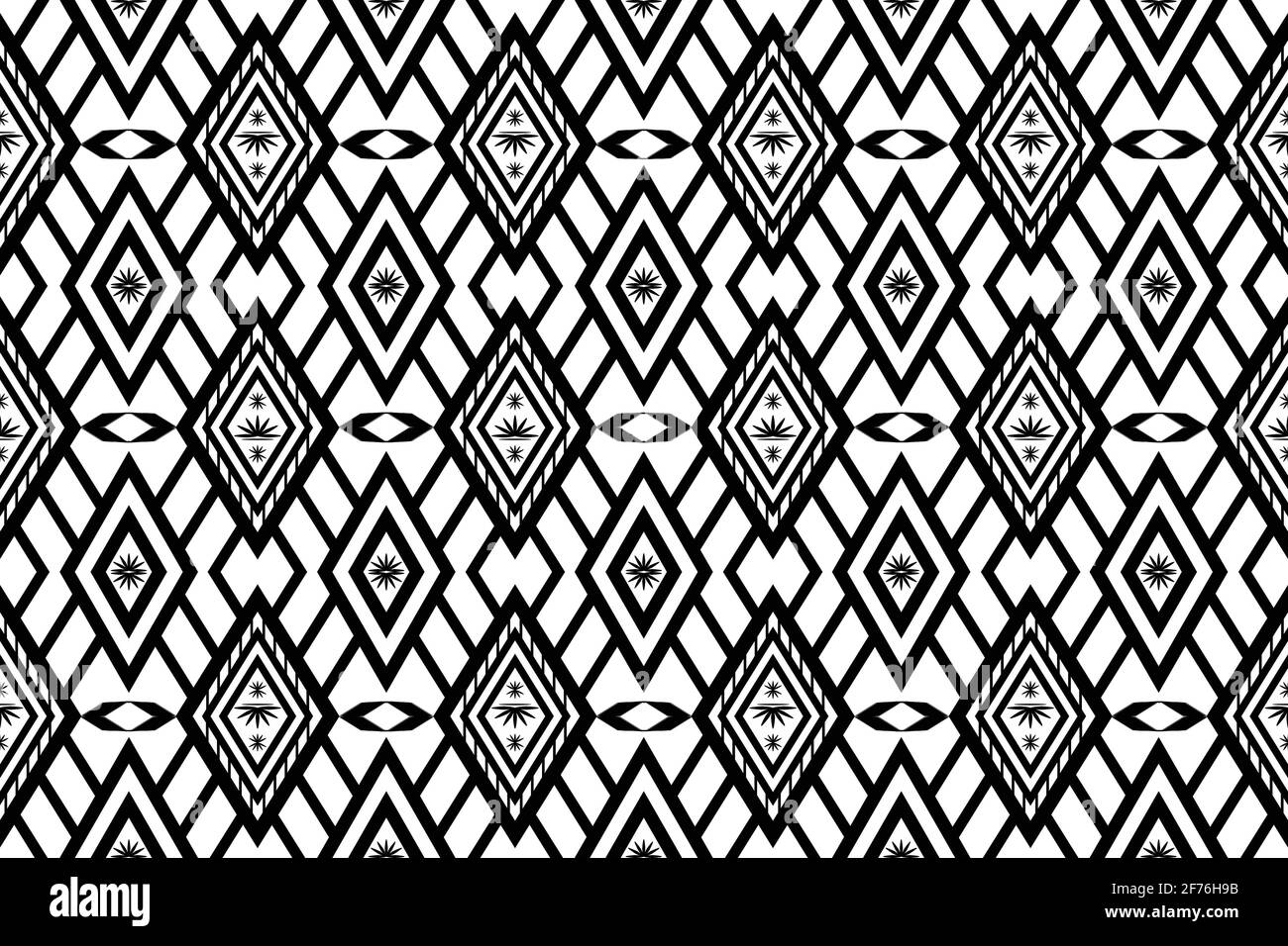 Geometrisches Design Muster Stoff ethnischen orientalischen traditionellen abstrakten schwarz und weiß. Für Stickereien Stil, Vorhang, Hintergrund, Teppich, Tapete, cl Stock Vektor