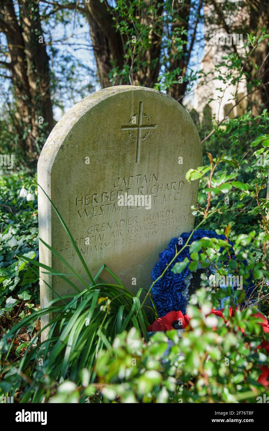 Grab von Kapitän Herbert Richard Westmacott MC, Grenandier Guards, 22 SAS Stockfoto