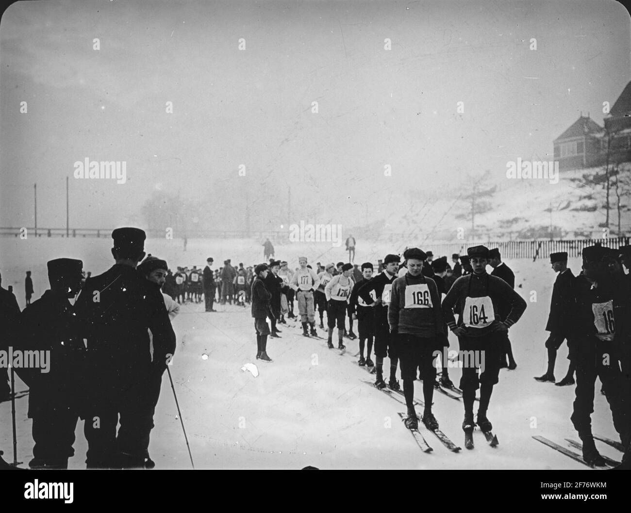 Projiziert das Bild. Wintersport. Skidlopp. Stockfoto