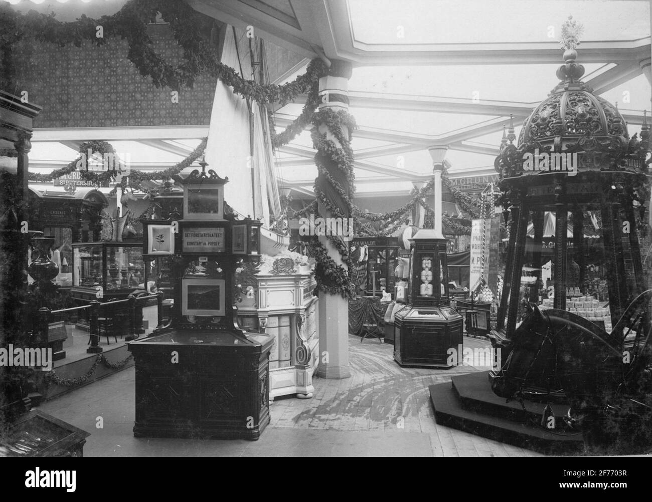 Allgemeine Kunst- und Industrieausstellung in Stockholm im Jahr 1897. Der russische Teil der Ausstellung. Stockfoto