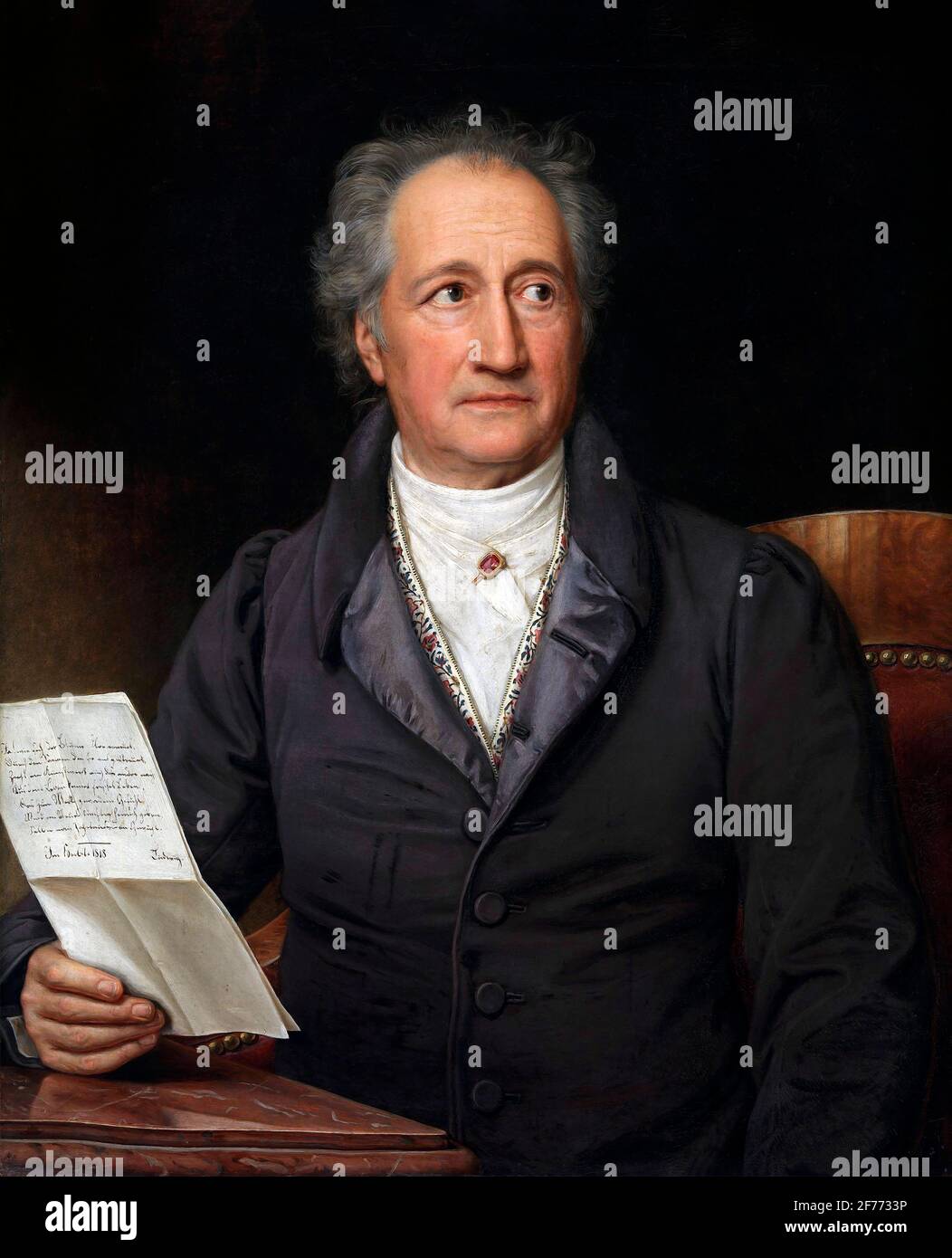 Goethe. Porträt des deutschen Schriftstellers Johann Wolfgang von Goethe (1749-1832) von Joseph Karl Stieler, Öl auf Leinwand, 1828. Stockfoto