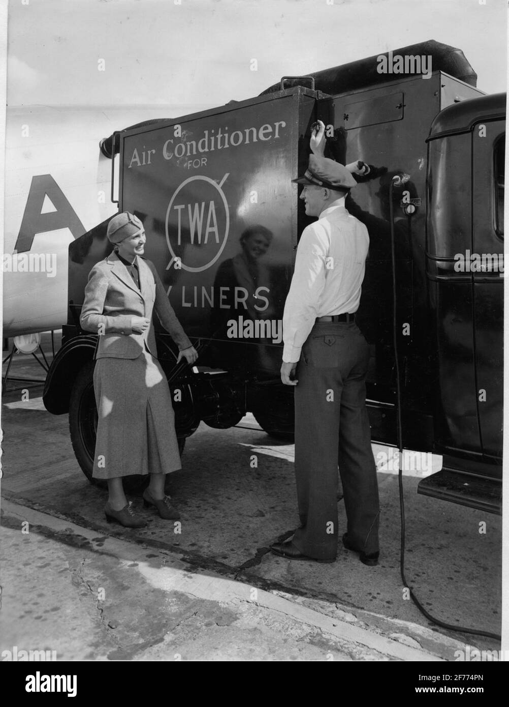 TWA-Klimaanlage. Aufzugskonditionierung für Flugzeuge. Stockfoto