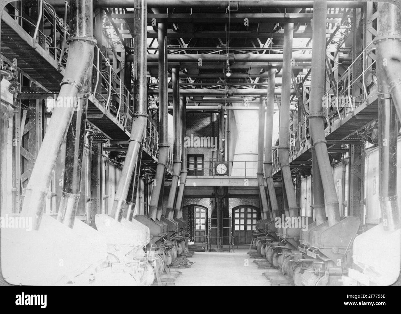 Bau von Stockholmer Elektrizitätswerken in Värtan 7. September 1907. Stockfoto