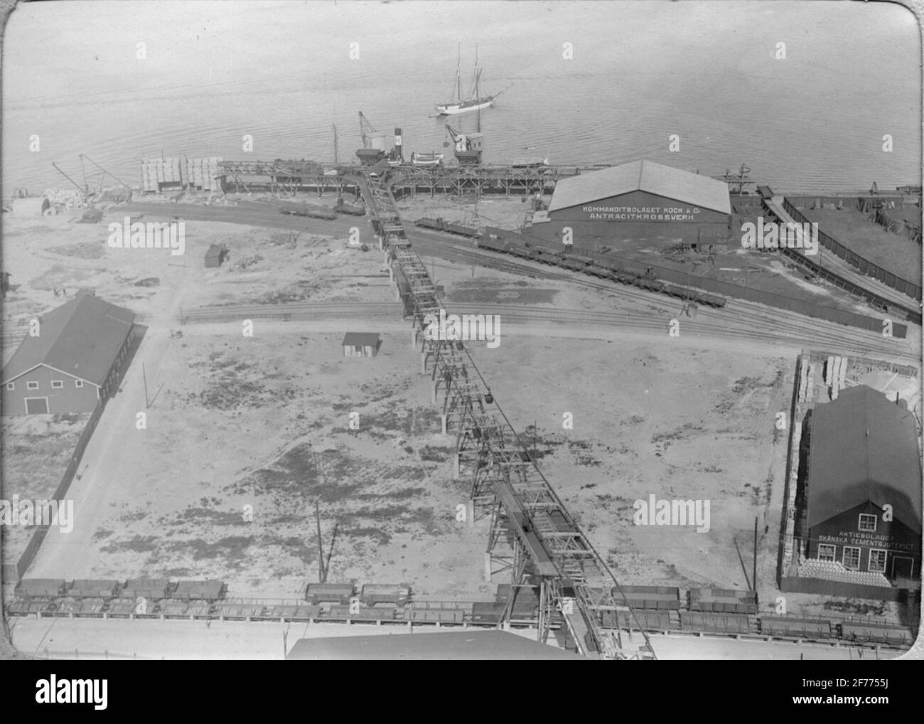 Bau der Stockholmer Elektrizitätsagentur in Värtan 17. Juni 1909. Stockfoto