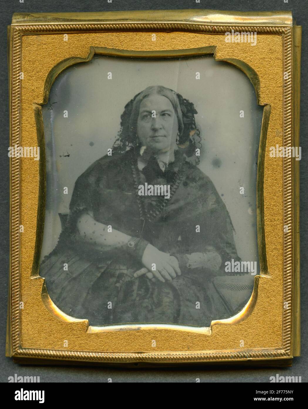 Ambrotype. Porträt von Charlotta Christina Fleetwood Geboren in Willberg in den Jahren 1805-1883. Geschenk mit Frihen Gustav Erik Fleetwood, Hauptmann Grundbesitzer in 1800-1852. Stockfoto
