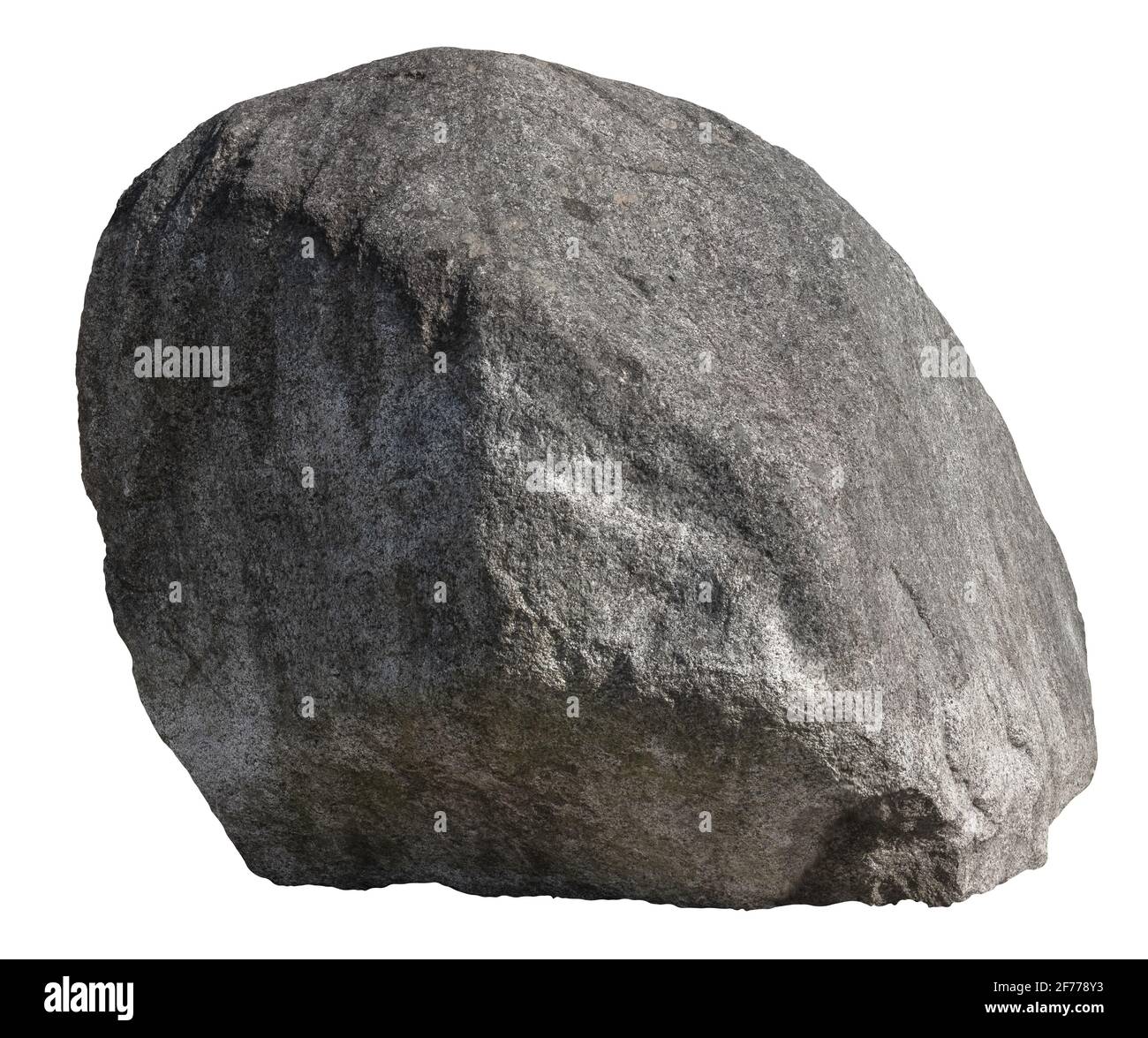 Ein großer isolierter Felsbrocken oder Felsen auf WEISSEM Hintergrund Stockfoto