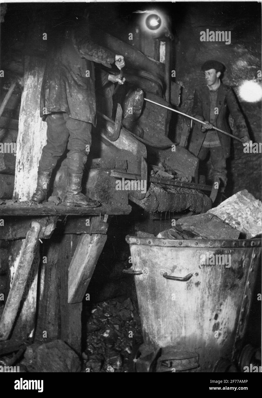 Vintage Erz Tasche in Persbergs Mine in Färnebo Sock, Värmland. Stockfoto