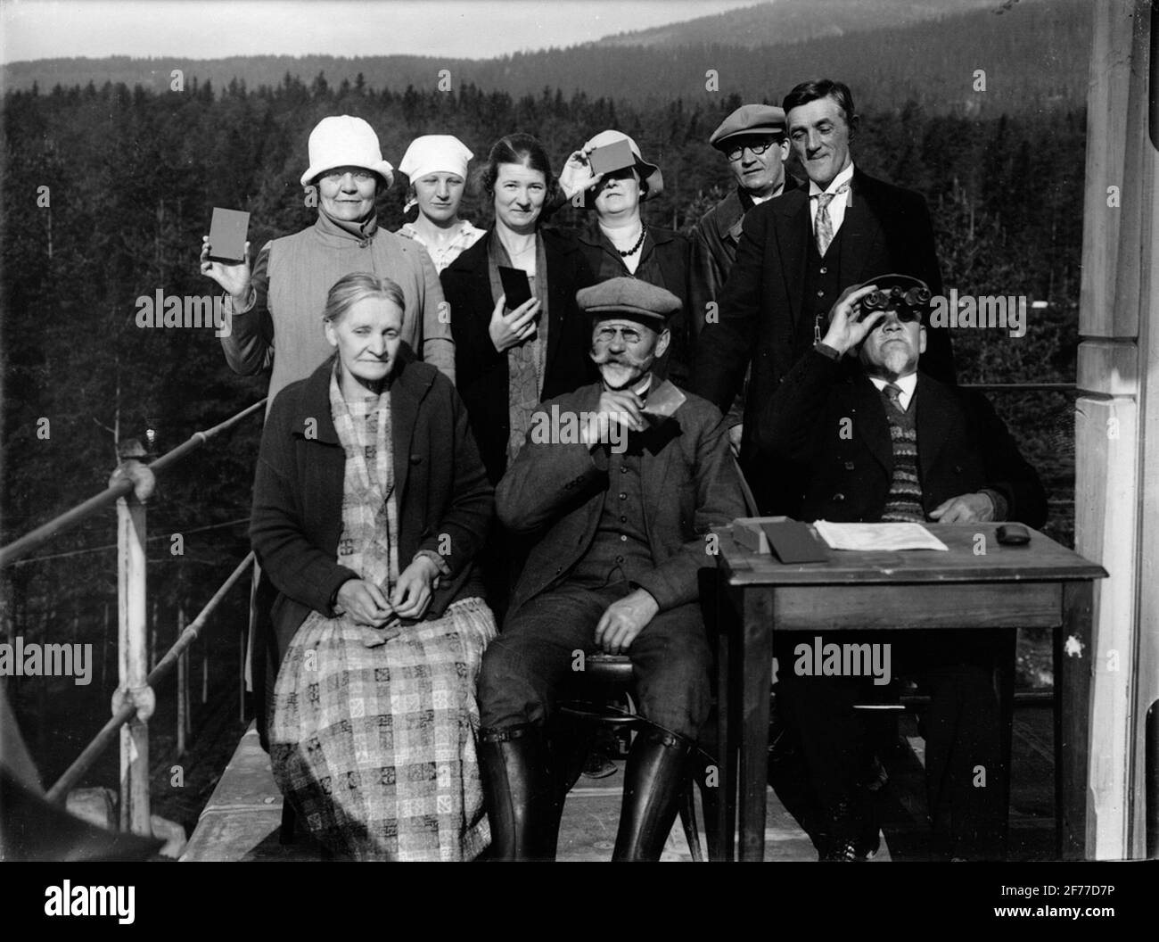 Carl Richard Nyberg, zusammen mit mehreren Personen Flight-Nyberg genannt. Das Bild links an das Technische Museum von Frau Greta Broberg, Stockholm, durch die filmhistorischen Sammlungen Januar 1952. Stockfoto