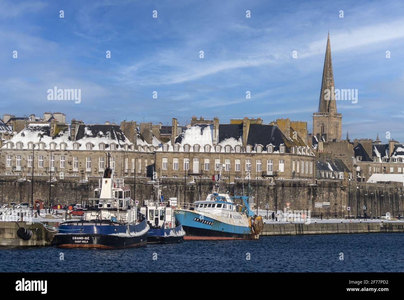 Frankreich, Ille et Vilaine, Saint Malo, von den Wällen, im Winter Stockfoto