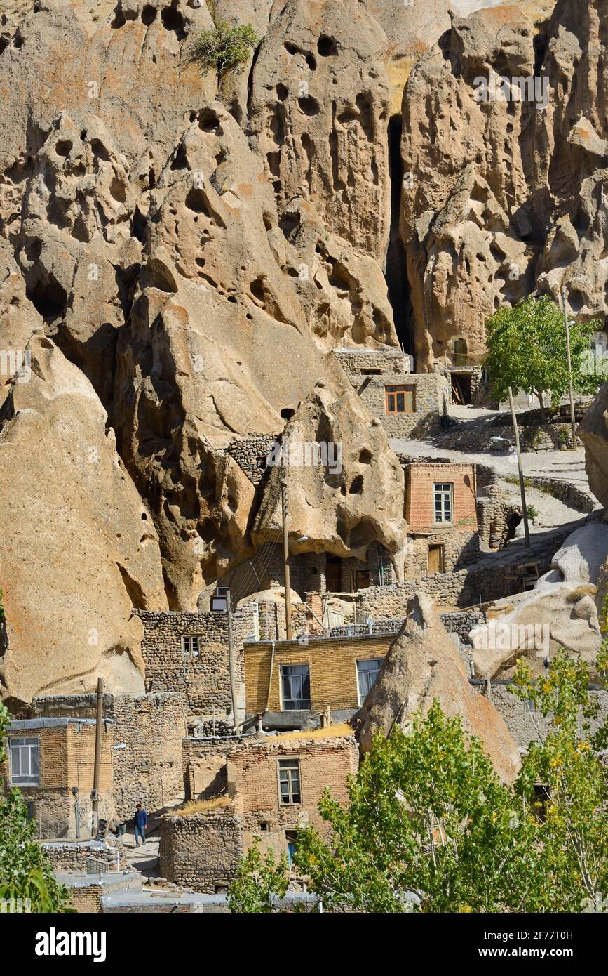 Iran, Ost-Aserbaidschan Provinz, Kandovan troglodyte Dorf Stockfoto