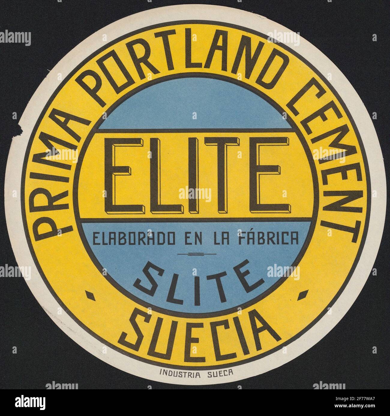 Fabrikmarke für Zementsäcke. Slite. Prime Portland Zement. Stockfoto