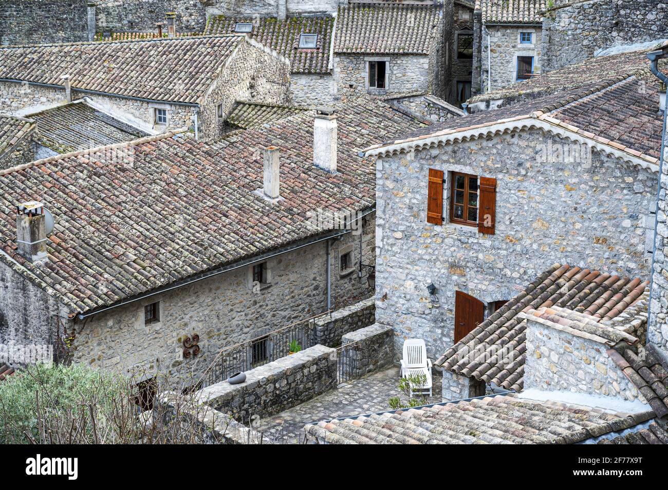 Frankreich, Ardeche, Gorges de l'Ardèche, Dorf Labeaume Stockfoto