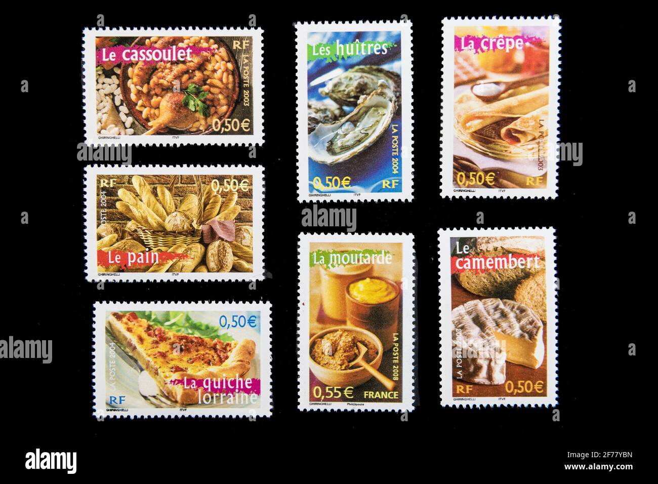 Frankreich, Paris, Briefmarken, französisches Essen Stockfoto