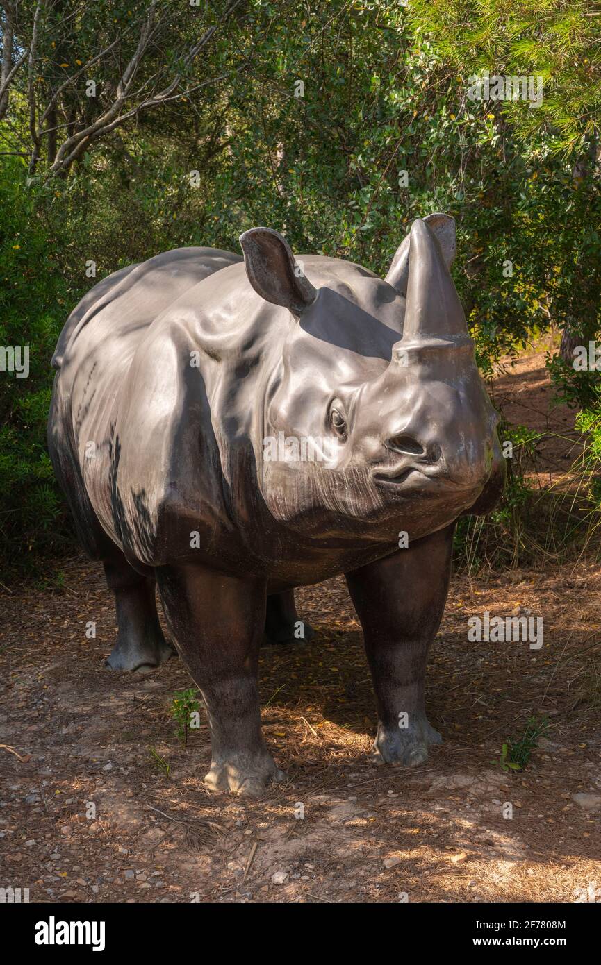 Spanien, Balearen, Mallorca, Sa Bassa Blanca Museum, Skulptur in den Gärten Stockfoto