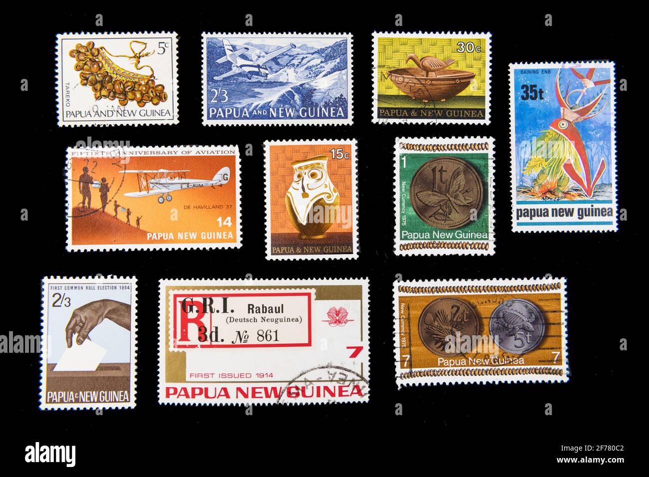 Papua-Neuguinea, Port Moresby, Briefmarken Stockfoto