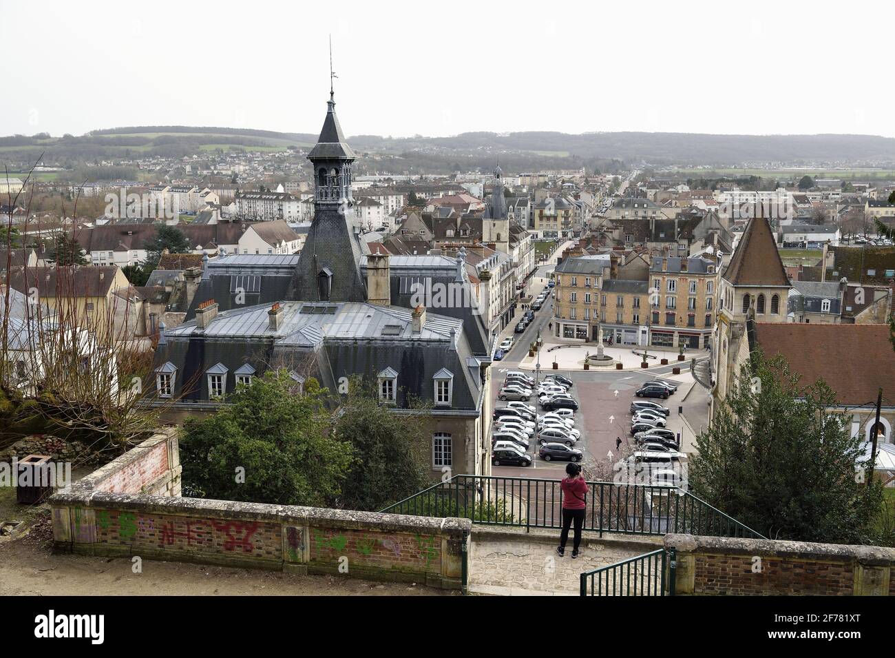 Frankreich, Aisne, Château-Thierry, das Rathaus auf dem Rathausplatz Stockfoto
