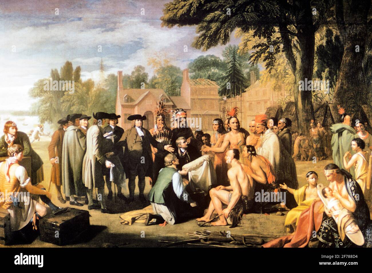 1600ER WILLIAM PENN VERTRAG MIT LENAPE INDIANS 1682 BENJAMIN WEST GEMÄLDE 1772 PHILADELPHIA PENNSYLVANIA - KA3752 HAR001 HARS GESCHICHTE WEIBCHEN BENJAMIN VEREINIGTE STAATEN KOPIEREN RAUM FREUNDSCHAFT IN VOLLER LÄNGE DAMEN PERSONEN INDIANER VEREINIGTE STAATEN VON AMERIKA MÄNNER NORDAMERIKA NORDAMERIKANISCHE FÜHRUNG FORTSCHRITT PENN AUTORITÄT POLITIK KONZEPTUELLE INDIANISCHE BABY JUNGE BENJAMIN WEST 1600S 1682 KOLONIEN ZUSAMMENARBEIT INDIANER ZWEISAMKEIT 1772 BABY MÄDCHEN KAUKASISCHE ETHNIZITÄT ELM HAR001 INDIGENE LENAPE ALTMODISCHEN VERTRAG WILLIAM WILLIAM PENN Stockfoto