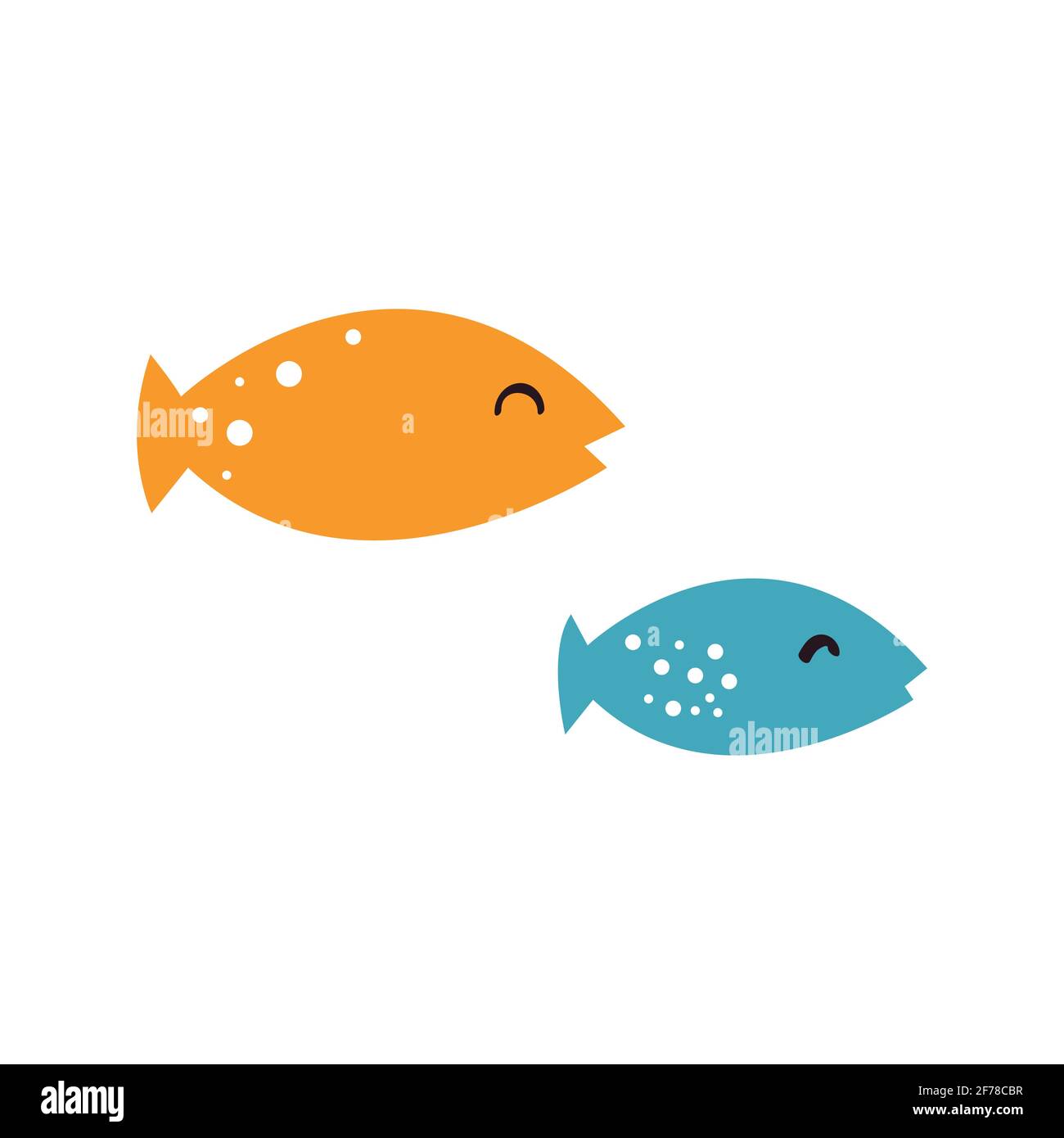 Aquarienfische, Vektorsymbole. Isoliert auf weißem Hintergrund. Stock Vektor